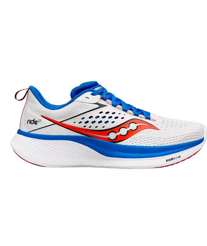 Sapatilhas de Running Saucony Ride 17 Branco/Cobalto Homem