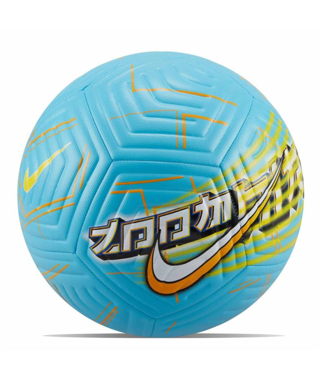 Ballon De Football En Métal Symbolique Sur Socle Fond De Ciel Bleu