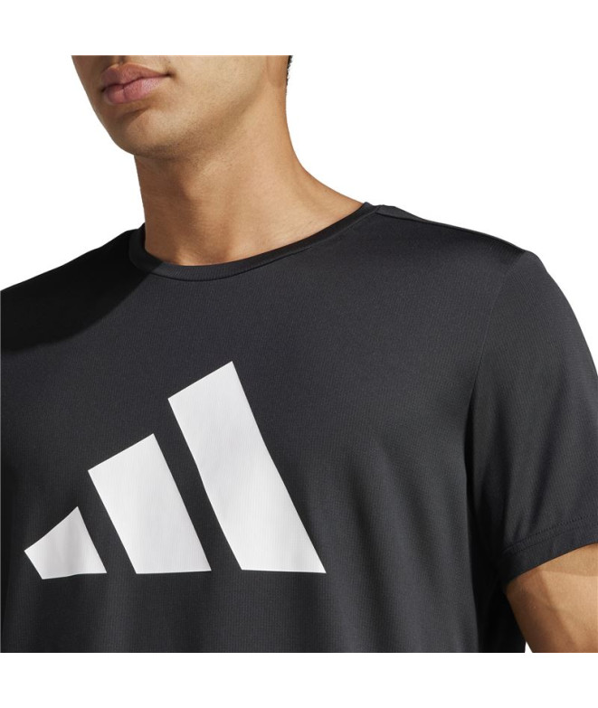 Camiseta de Running adidas Run It Hombre Negro