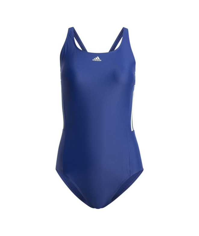 Bañador de Natación adidas 3Bandas Mid Suit Mujer Azul