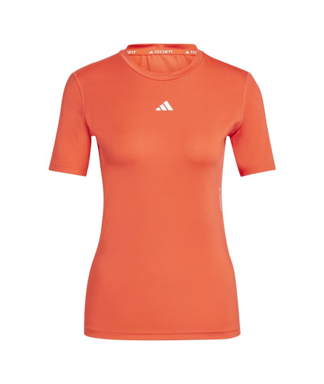 Camiseta de Fitness adidas Essentials Techfit Training Mujer Rojo
