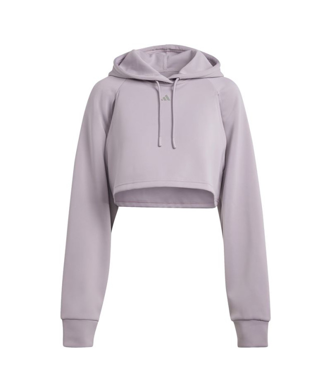 adidas Essentials Logo Fleece Hoodie - Grey, Women's Lifestyle