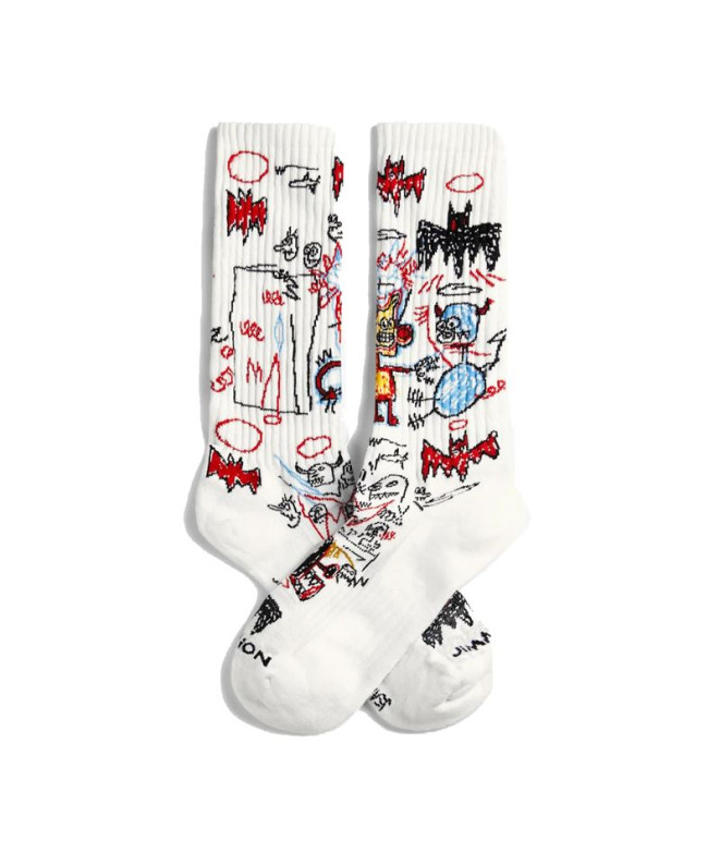 Calcetines Jimmy Lion Athletic Basquiat Batman Blanco