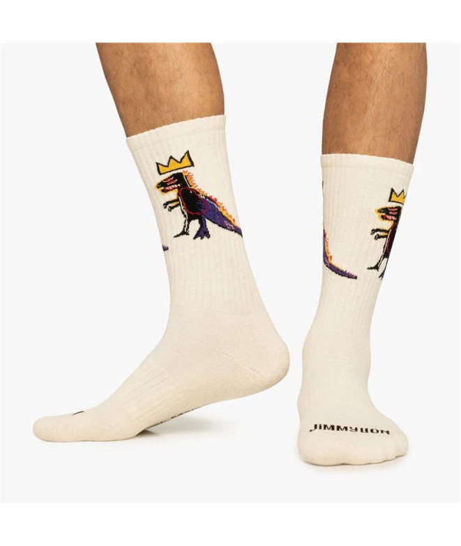 Meias Jimmy Lion Athletic Basquiat Pez Dis Bege