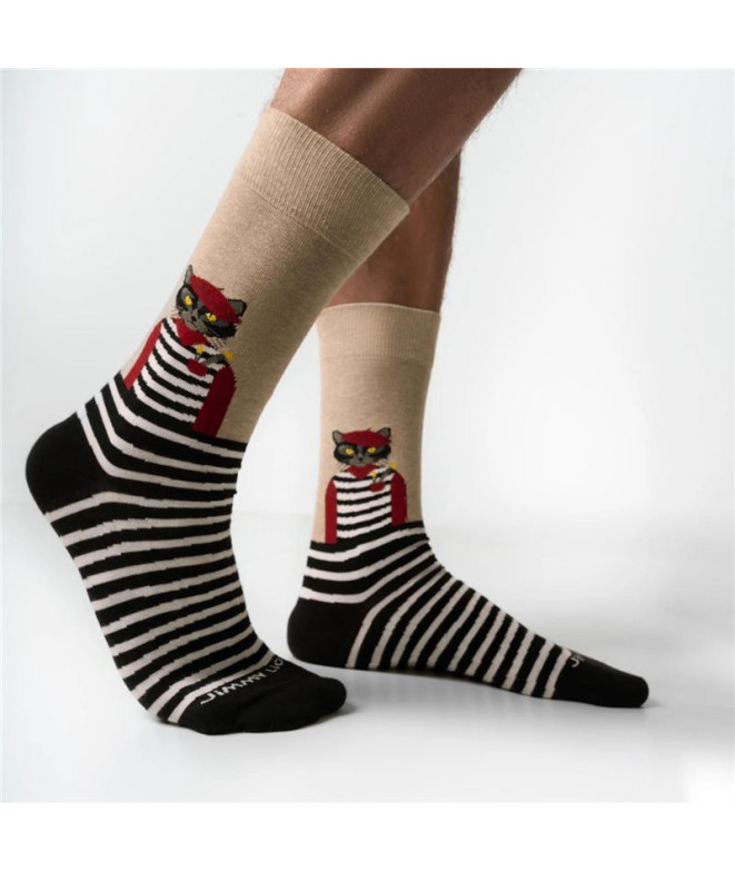 Meias Jimmy Lion Artista Gato Bege