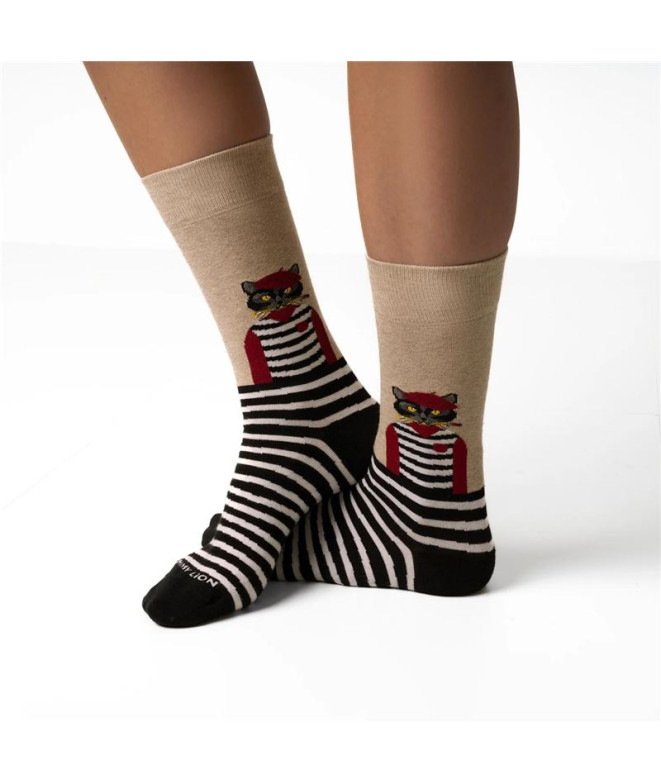 Calcetines Jimmy Lion Artist Cat Beige