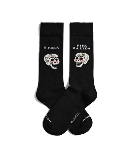 Chaussettes Jimmy Lion Frida Viva La Vida Noir