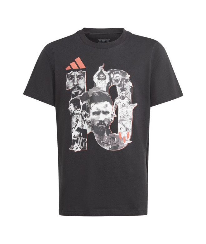 Camiseta de Futebol adidas Messi G Infantil Preto