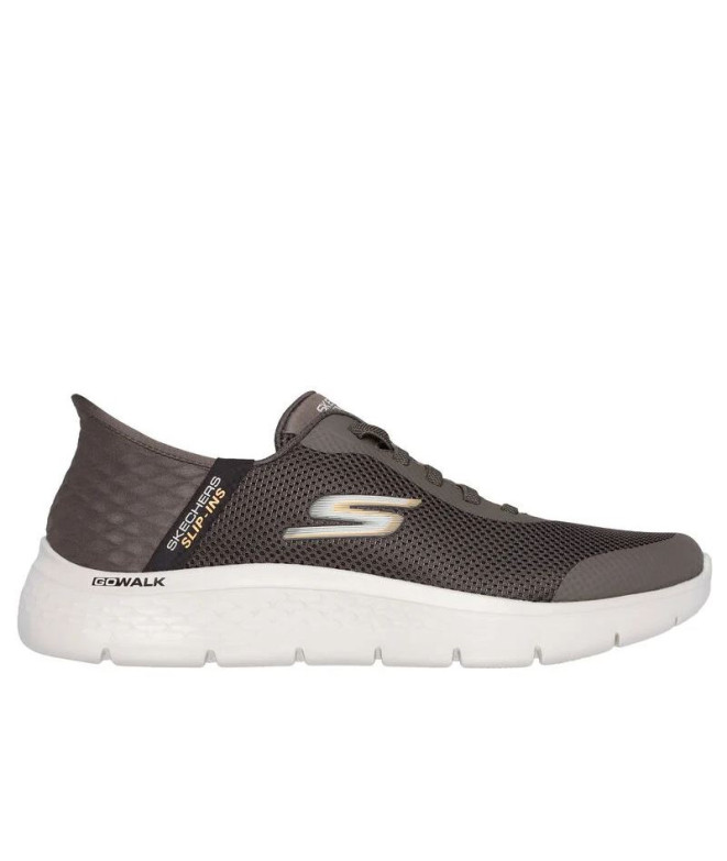 Sapatilhas Skechers Homem Go Walk Flex - Mãos Slip-Ins Castanho Têxtil/Sintético