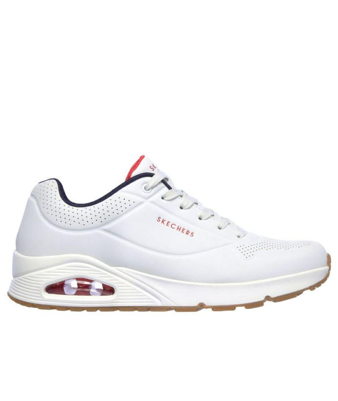 SapatilhasSkechers Uno - Stand On Air Homem Durabuck branco/Navy/Red Trim