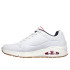 Sapatilhas Skechers Uno - Stand On Air Homem White Durabuck/Navy/Red Trim