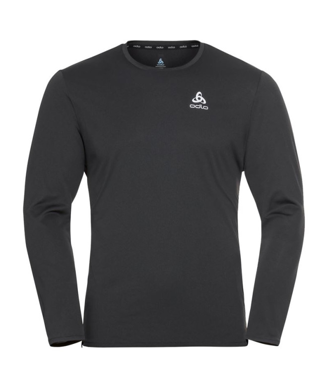 T-shirt de Trail Odlo Crew Neck L/S Zeroweight Chill-Tec Homme Noir