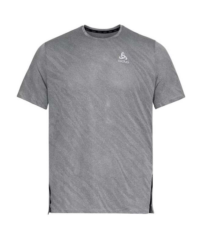 Camiseta de Trail Odlo Crew Neck S/S Zeroweight Engineered Chill-Tec Homem Cinzento