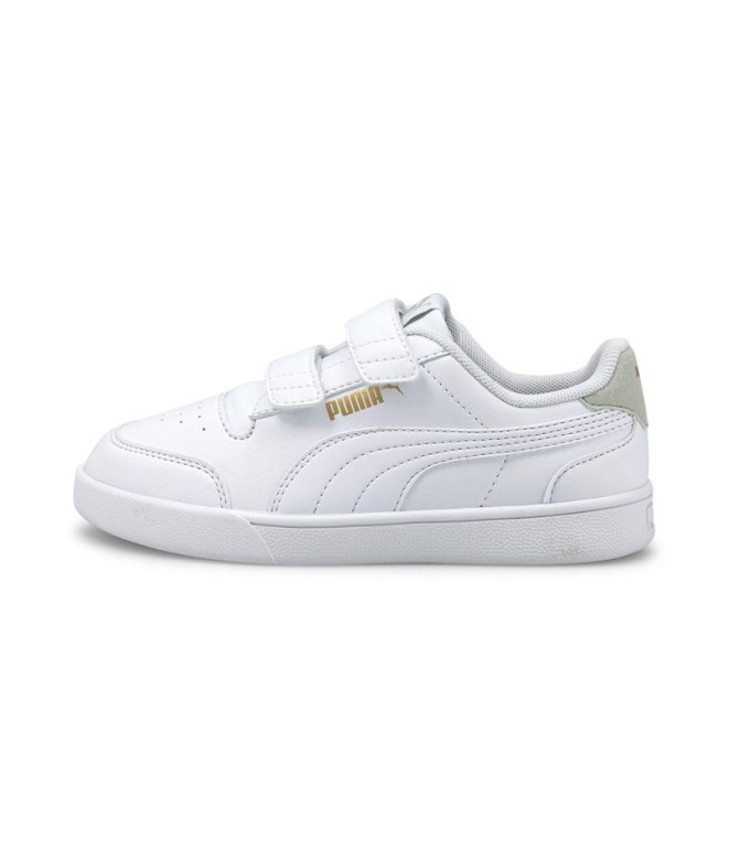 Chaussures Enfant puma Shuffle V Blanc/Or