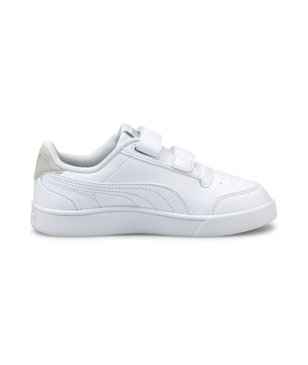Sapatilhas da Puma Shuffle V Infantil Branco-Dourado 2