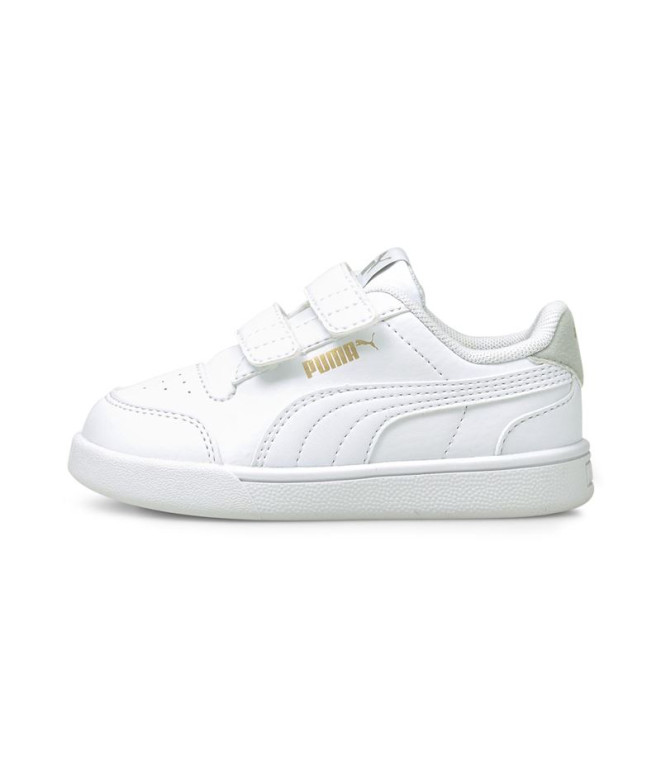 Chaussures Enfant puma Shuffle V Blanc/Or