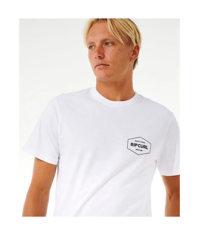T-shirt Rip Curl Agrafeuse Homme Blanc
