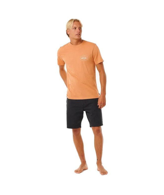 Camiseta Rip Curl Agrafador Homem Salmão