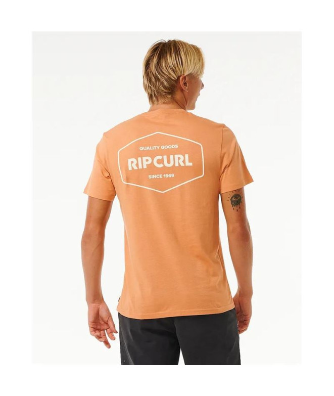 Camiseta Rip Curl Agrafador Homem Salmão