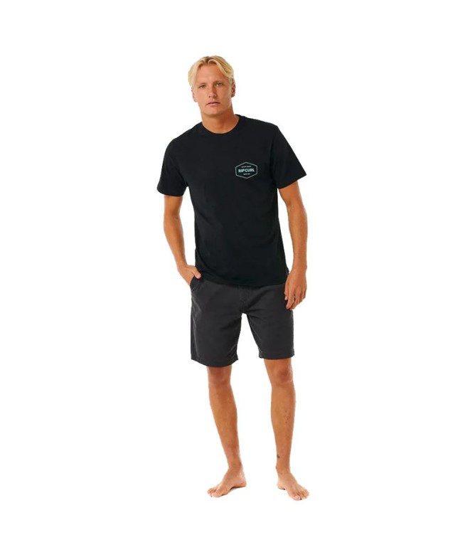 Camiseta Rip Curl Stapler Hombre Negro