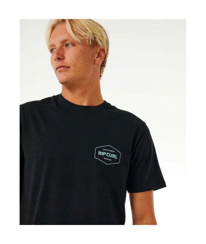 Camiseta Rip Curl Agrafador Homem Preto