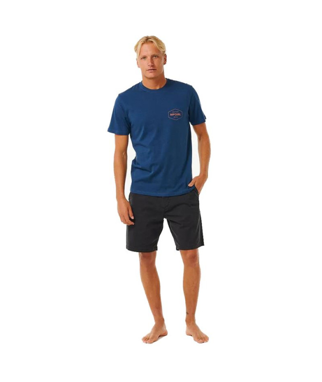 Camiseta Rip Curl Agrafador Homem Azul-marinho