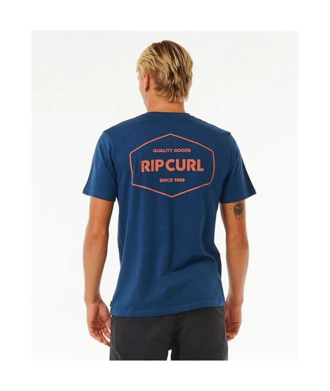 Camiseta Rip Curl Agrafador Homem Azul-marinho