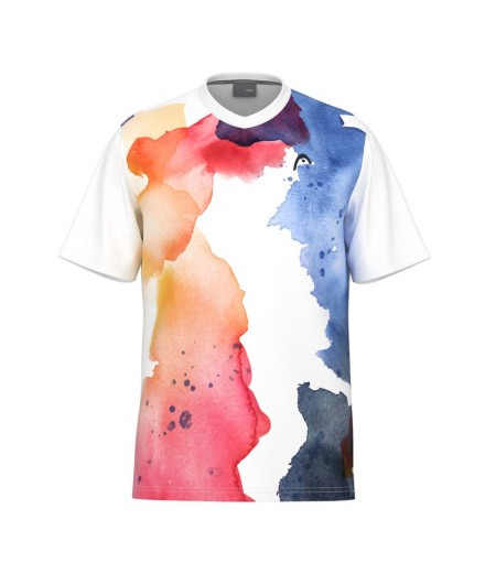 Camiseta de Tenis Head Topspin Hombre Print Vision Blanco