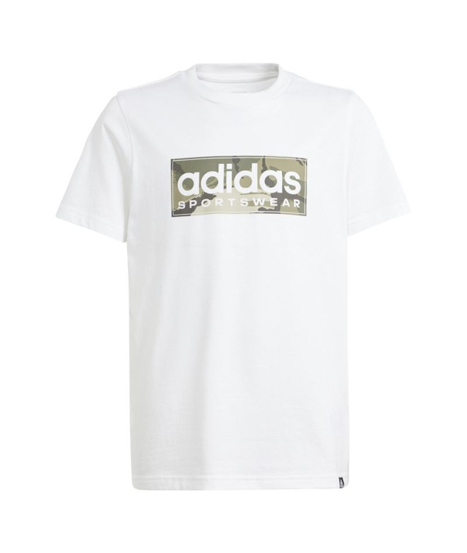 Camiseta adidas B Camo Lin Menino Branco