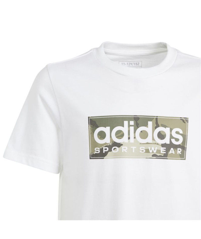 T-shirt adidas B Camo Lin Enfant Blanc