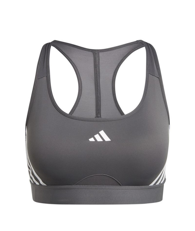 Sujetador Deportivo de Fitness adidas Essentials Powerreact 3 Bandas Mujer Gris