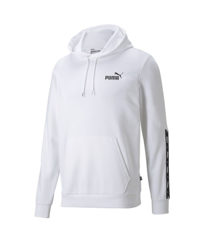 Sweat Homme Puma Essentials+ Tape Hoodie Blanc