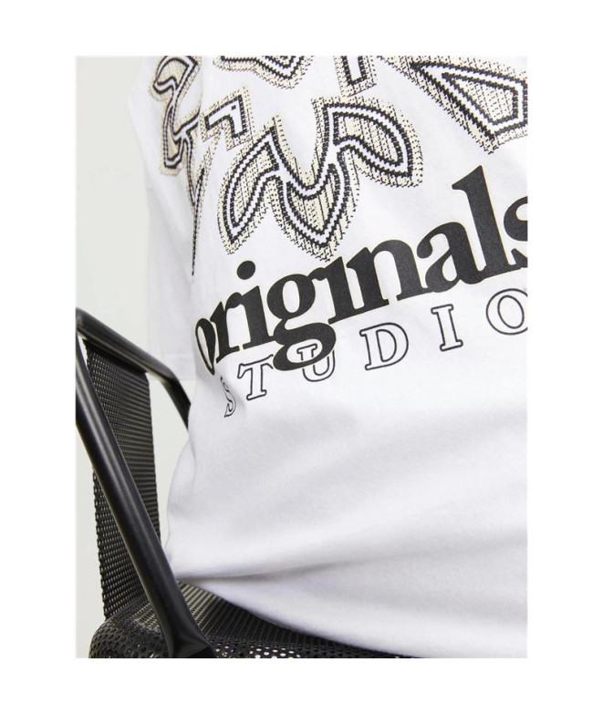 Camiseta Homem Jack And Jones bari Back Branco