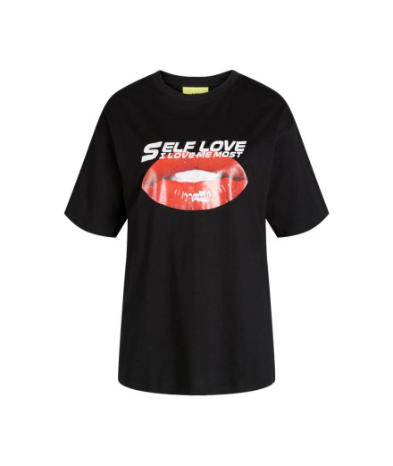 Camiseta Jack & Jones Jxkora Loose Preto Camiseta Jack & Jones Jxkora Loose Preto