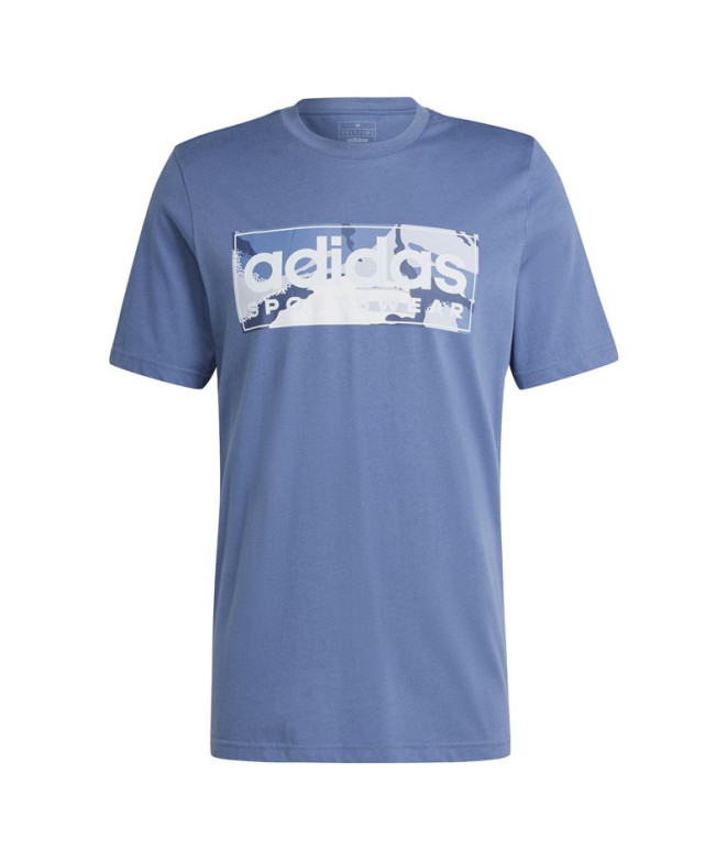 Camiseta adidas Camo Linear Graphic 2 Hombre Azul
