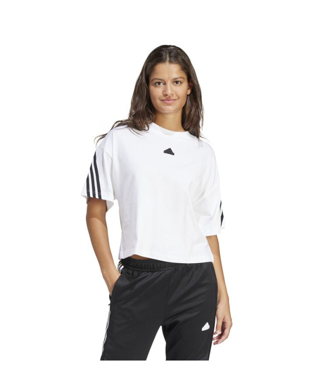 Camiseta adidas Future Icons 3 Bandas Mujer Blanco