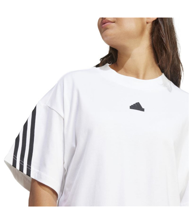Camiseta adidas Future Icons 3 Bandas Mujer Blanco