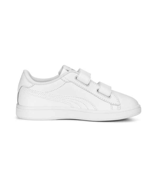 Zapatillas de Puma Smash 3.0 Infantil Blanco-Plata