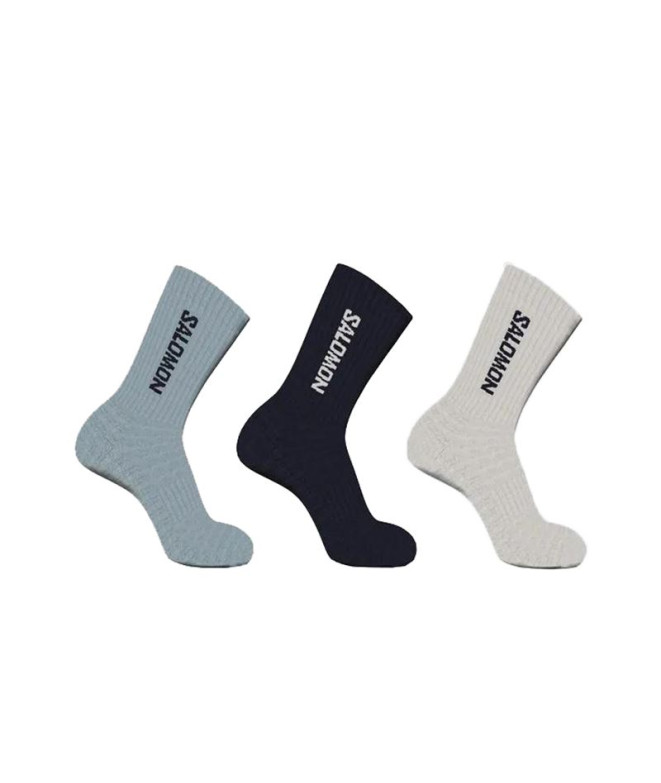 Meias de Casual Salomon Everyday Crew 3-Pack Preto/Verde/Cinza