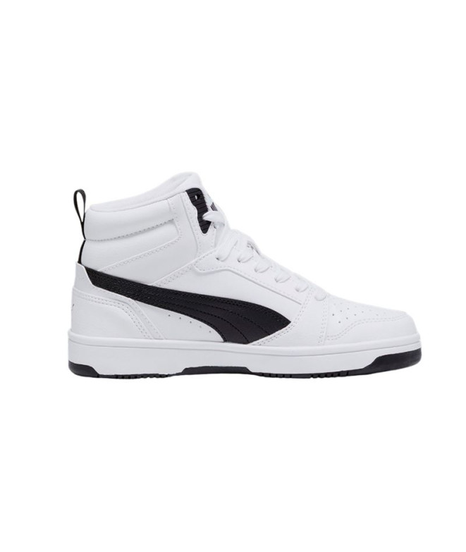 Chaussures Enfant puma Rebound V6 Mid Noir-Blanc