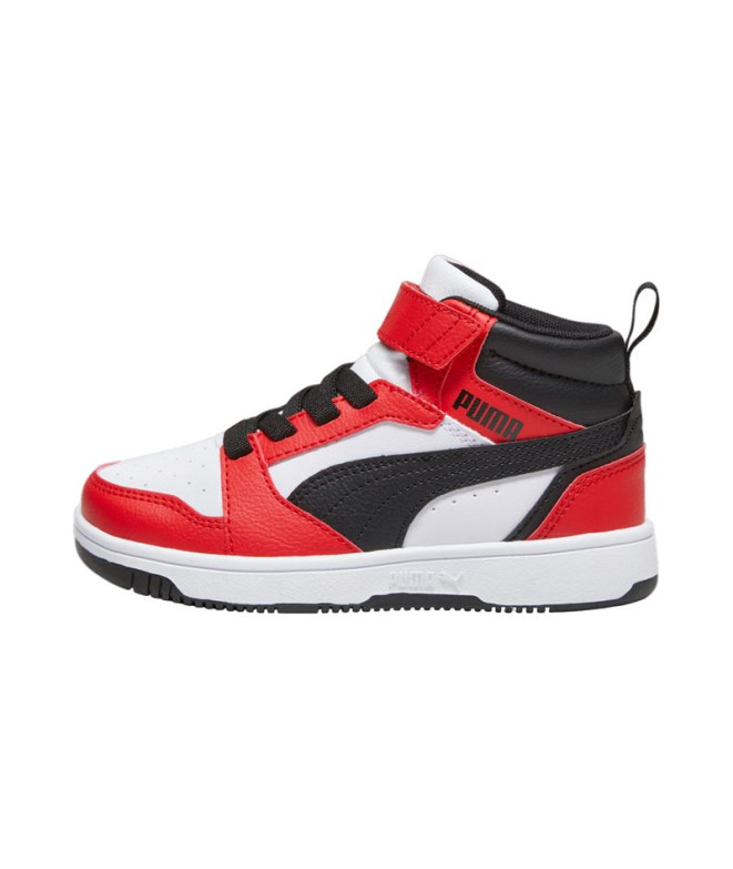 Chaussures puma Rebound V6 Mid Enfant Blanc Rouge