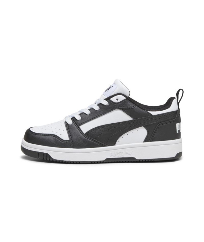 Chaussures Enfant puma Rebound V6 Lo Blanc-Noir