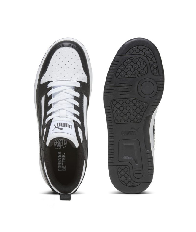 Chaussures de Puma Rebound V6 Lo Enfant Blanc-Noir