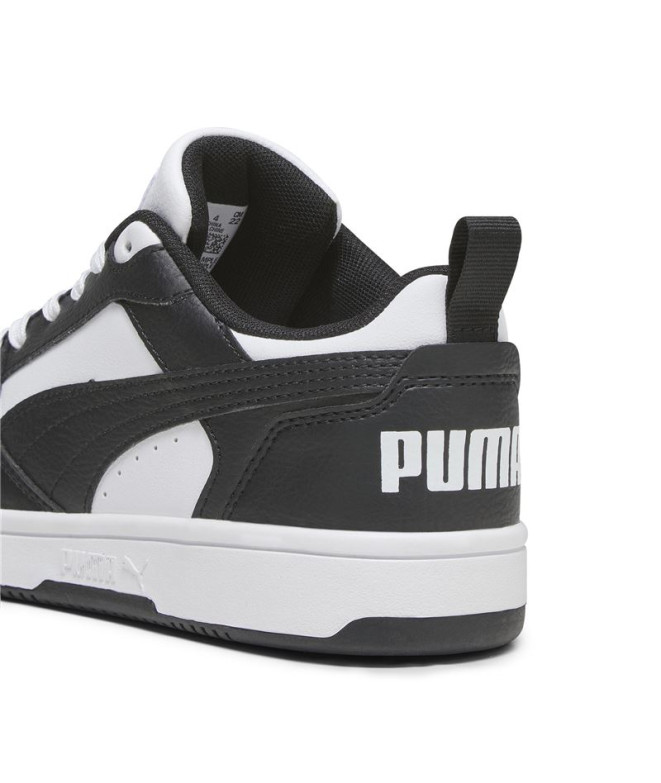 Chaussures de Puma Rebound V6 Lo Enfant Blanc-Noir
