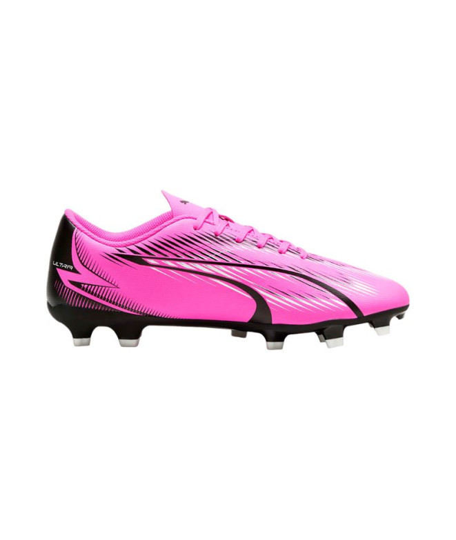 football Puma Ultra Play FG/AG Rose Blanc Bottes