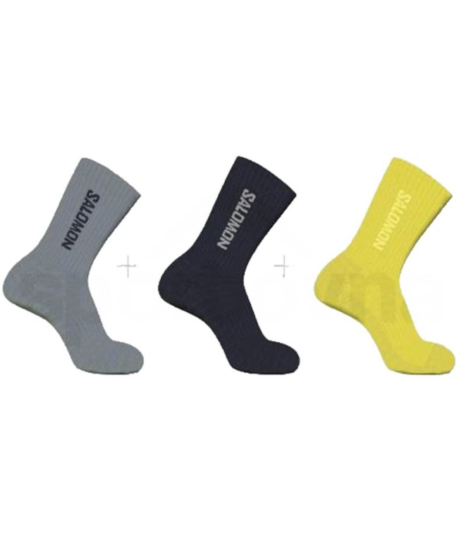 Calcetines Salomon Everyday Crew 3-Pack Carbon/Ghost