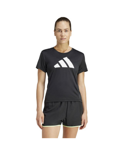 Camiseta de Running adidas Run It Mulher Preto 2