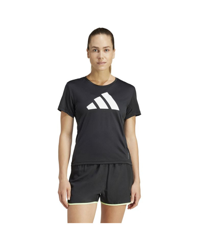 Camiseta de Running adidas Run It Mulher Preto