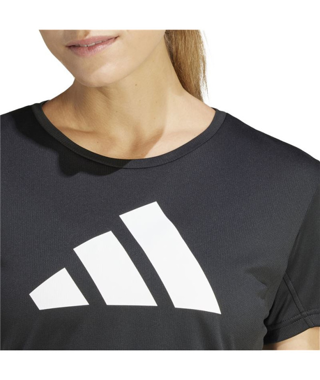 Camiseta de Running adidas Run It Mulher Preto