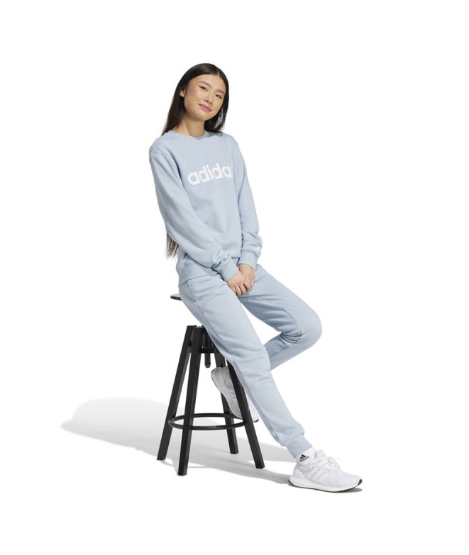 Sweat adidas Linear French Terry Femme Bleu